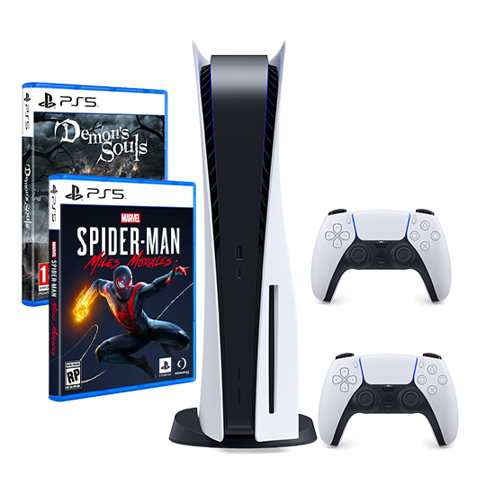 PlayStation 5 & Marvel's Spider-Man: Miles Morales & DualSense Wireless Controller & Demon’s Souls PlayStation 5 & Marvel's Spider-Man: Miles Morales & DualSense Wireless Controller & Demon’s Souls